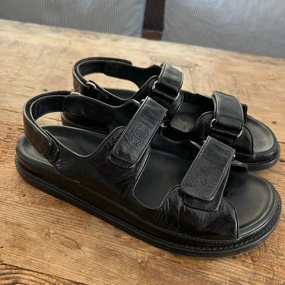 Chanel Shoes Chanel Leather Velcro Sandals CHANEL Shoes Chanel